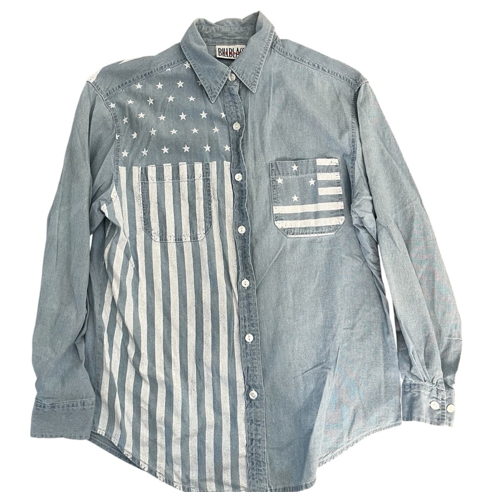Vintage Bill Blass Light Blue Cotton Shirt